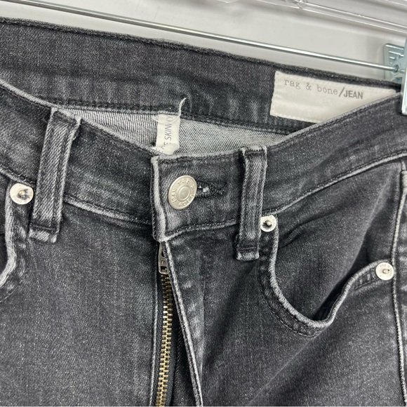 Rag & Bone High Rise Ankle Skinny Jeans in Ariel Black Gray 25 - Picture 10 of 16